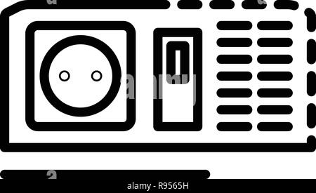 Convertitore elettrico di icona di stile di contorno Illustrazione Vettoriale