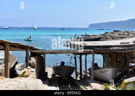 Es Calo porto naturale, Es Calo, Formentera, isole Baleari, Spagna Foto Stock