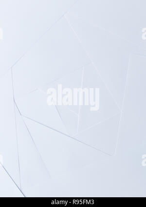 Abstract full frame sfondo con forme geometriche e il pattern fatta di carta bianca di fogli di carta. Foto Stock