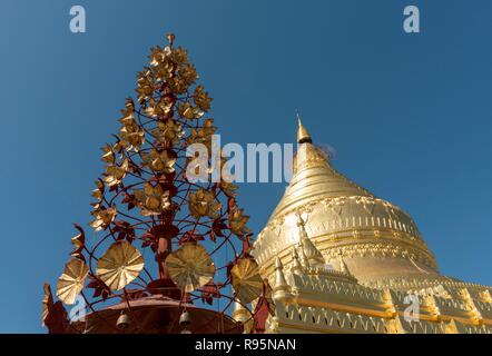 La Pagoda Shwezigon, Bagan, Nyaung-U, MYANMAR Birmania Foto Stock