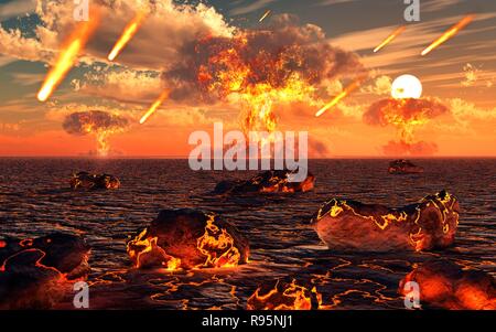 La nascita e la creazione del nuovo pianeta, eventualmente la messa a terra. Foto Stock