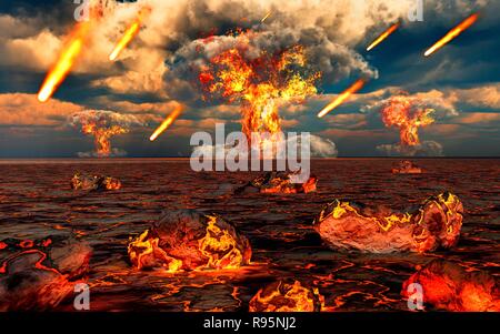 La nascita e la creazione del nuovo pianeta, eventualmente la messa a terra. Foto Stock