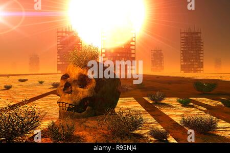 Un morente pianeta esanime Foto Stock