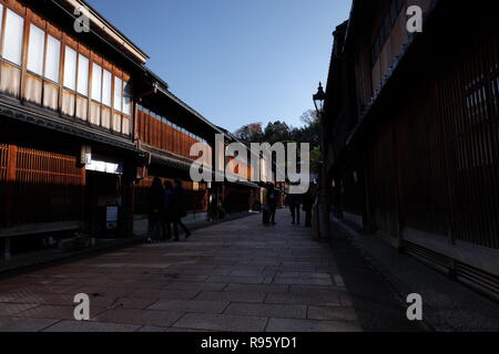 Townscape intorno Higashichaya, Kanazawa, Città Foto Stock