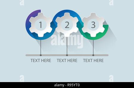 Processo Infographics 3 passi Illustrazione Vettoriale