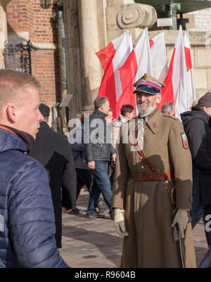 Lucidare il giorno di indipendenza dignitario parata militare e impostazione di Wawel Castel Foto Stock