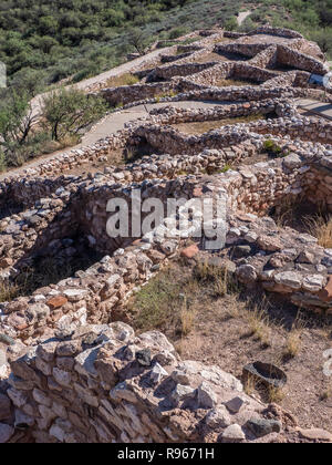 Southern Sinagua Indiani Pueblo rovine, Tuzigoot monumento nazionale, Clarkdale, Arizona. Foto Stock