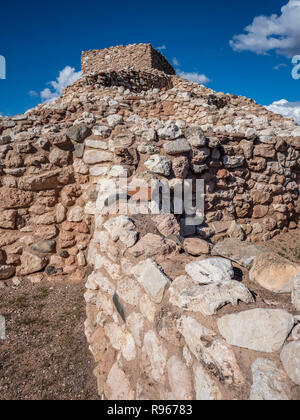 Southern Sinagua Indiani Pueblo rovine, Tuzigoot monumento nazionale, Clarkdale, Arizona. Foto Stock