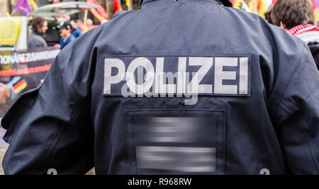 Polizia a demo Foto Stock