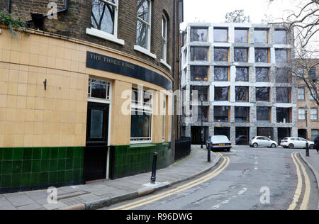 Tre Kings pub di fronte 15 Clerkenwell vicino, Clerkenwell, London, Regno Unito Foto Stock