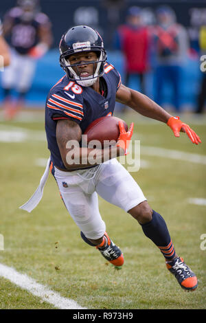 Dicembre 16, 2018: Chicago, Illinois, Stati Uniti - Porta #18 Taylor Gabriel in azione durante il gioco di NFL tra Green Bay Packers e Chicago Bears al Soldier Field di Chicago, IL. Fotografo: Mike Wulf Foto Stock