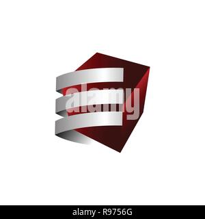 Logotipo, casella e la progettazione dei dati, moderno e di design creativo per il settore industriale e commerciale, il vettore Logo templates, logo web, tecnologia logo multimediali, software Illustrazione Vettoriale