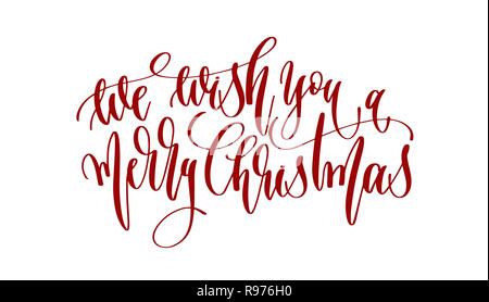 Vi auguriamo un buon natale - scritte a mano il testo per l'inverno ho Illustrazione Vettoriale