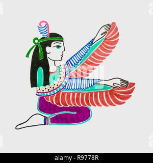 Marcatore disegno della dea egizia Isis Illustrazione Vettoriale