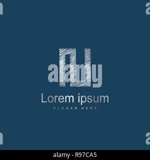 Lettera iniziale UI Modello Logo Design Vettoriali. Lettera astratta logo design Illustrazione Vettoriale