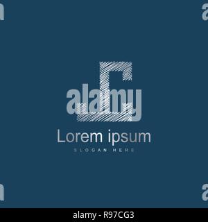 Lettera iniziale JC Modello Logo Design Vettoriali. Lettera astratta logo design Illustrazione Vettoriale