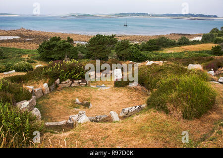 Halangy all antico borgo, St. Mary's, isole Scilly, England, Regno Unito Foto Stock