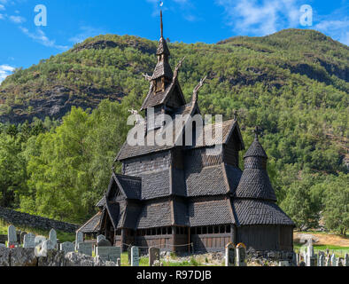 Borgund doga chiesa (Borgund stavkyrkje), Borgund, Laerdal, Norvegia Foto Stock