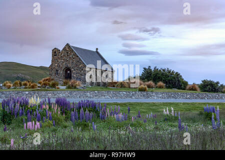 La Chiesa del Buon Pastore, Tekapo, Canterbury, Isola del Sud, Nuova Zelanda Foto Stock
