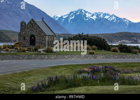 La Chiesa del Buon Pastore, Tekapo, Canterbury, Isola del Sud, Nuova Zelanda Foto Stock