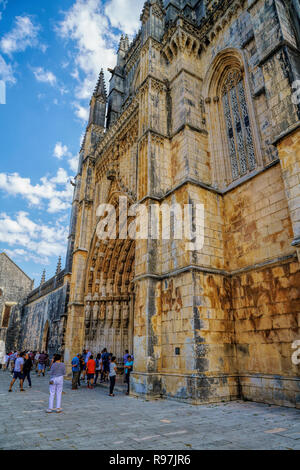 Monastero di Batalha,Portogallo. Originariamente, e ufficialmente noto come il Monastero di Santa Maria della Vittoria. UNESCO - Sito Patrimonio dell'umanità. Foto Stock