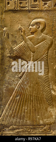 Djed pilastro o Ptahmes, Grave Cappella,l calcare 225 × 40 x 42,5 cm, periodo: Nuovo Impero; XIX dinastia; Ramses II 1290-1224 A.C. Egitto, egiziano. Foto Stock
