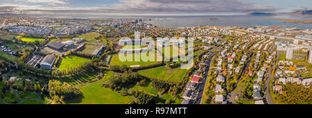 Area Laugardalur, Reykjavik, Islanda Foto Stock