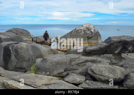 Le formazioni rocciose a Kande Beach, il Lago Malawi Malawi Foto Stock
