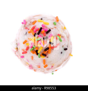 Ice Cream scoop su sfondo bianco Foto Stock