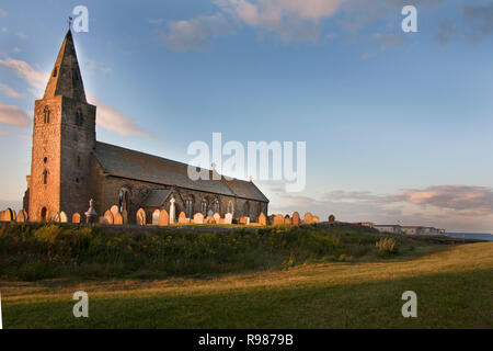 St Bartholamews chiesa duecentesca, Newbiggin, Northumberland, Inghilterra Foto Stock