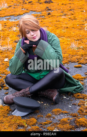 Perso la principessa Anastasia seduto a terra Foto Stock