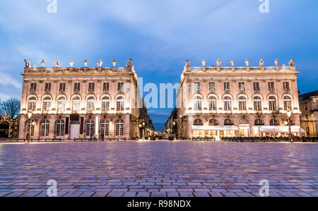 Place Stanislas Nancy Francia durante la notte. Foto Stock