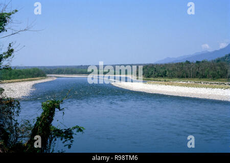 Fiume Manas, Assam, India Foto Stock