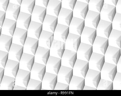 Abstract modello geometrico di cubetti di bianco, sfondo digitale, 3d illustrazione Foto Stock
