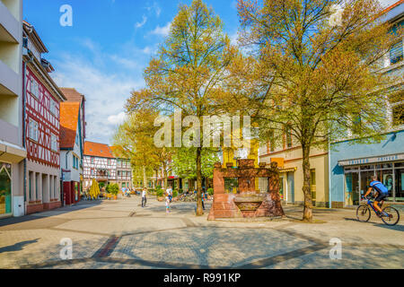 Città storica di Bensheim, Germania Foto Stock