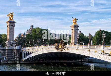 Pont Alexandre III sulla Senna - Paris Francia Foto Stock