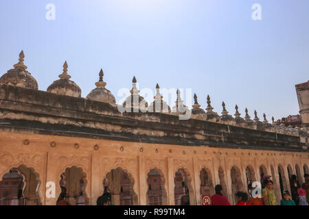 Mehrangarh o Mehran Fort, situato in Jodhpur, Rajasthan, è una delle più grandi fortezze in India. Foto Stock