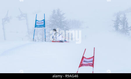 Courchevel, Rhone Alpes, Francia, 21 dicembre 2018, Viktoria Rebensburg della Germania il 2° posto in signore Slalom Gigante Audi FIS Coppa del Mondo di Sci Alpino 2019 Foto Stock