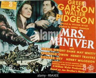 Pellicola originale titolo: MRS. MINIVER. Titolo inglese: MINIVER MRS. Anno: 1942. Direttore: William Wyler. Credito: M.G.M. / Album Foto Stock