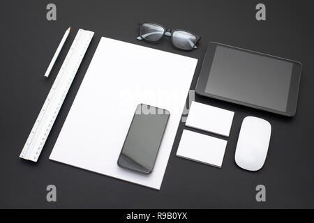 Corporate identity e mobile web design template Foto Stock