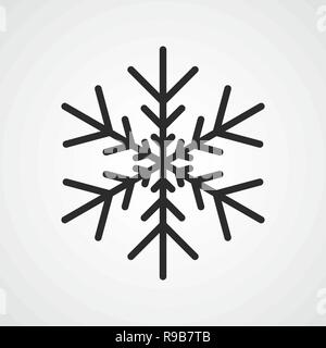 L'icona del fiocco di neve in design piatto. Illustrazione Vettoriale. Grigio simbolo del fiocco di neve Illustrazione Vettoriale