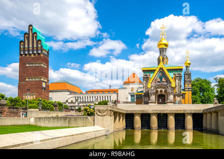 Mathildenhöhe, Darmstadt, Germania Foto Stock