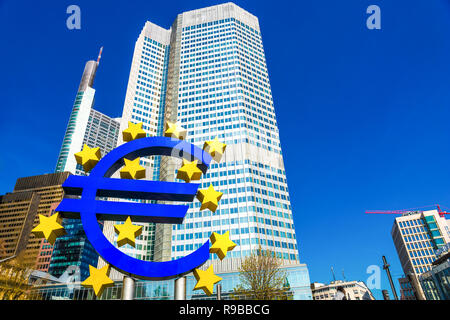 Vecchio edificio Banca Centrale Europea Taunus Anlage, Frankfurt am Main, Germania Foto Stock