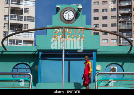 Life Saver, South Beach spogliatoi, Durban Promenade, KwaZulu-Natal, in Sudafrica, Foto Stock