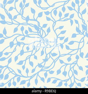 Stupendo ivy vine vettore in una carta da parati seamless pattern, abbastanza foglie in mano eleganti Illustrazione disegnata, natura sfondo per motivi floreali per matrimoni o de Foto Stock