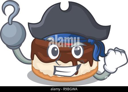 Pirate cartoon torta deliziosa che un bacche Illustrazione Vettoriale