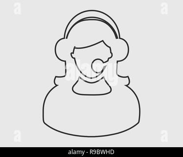 Femmina Coloroful Assistenza Clienti icona. Illustrazione Vettoriale