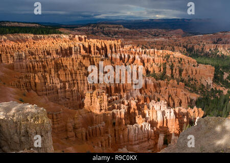 Close-up dell'ago a forma di struttura di montagna al Parco Nazionale di Bryce Canyon, Utah, Stati Uniti d'America durante il tramonto Foto Stock