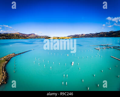 Lyttelton Marina Christchurch Nuova Zelanda Foto Stock