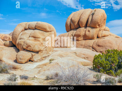 Formazioni di arenaria al cranio Area di roccia a Joshua Tree National Park. In California. Stati Uniti d'America Foto Stock